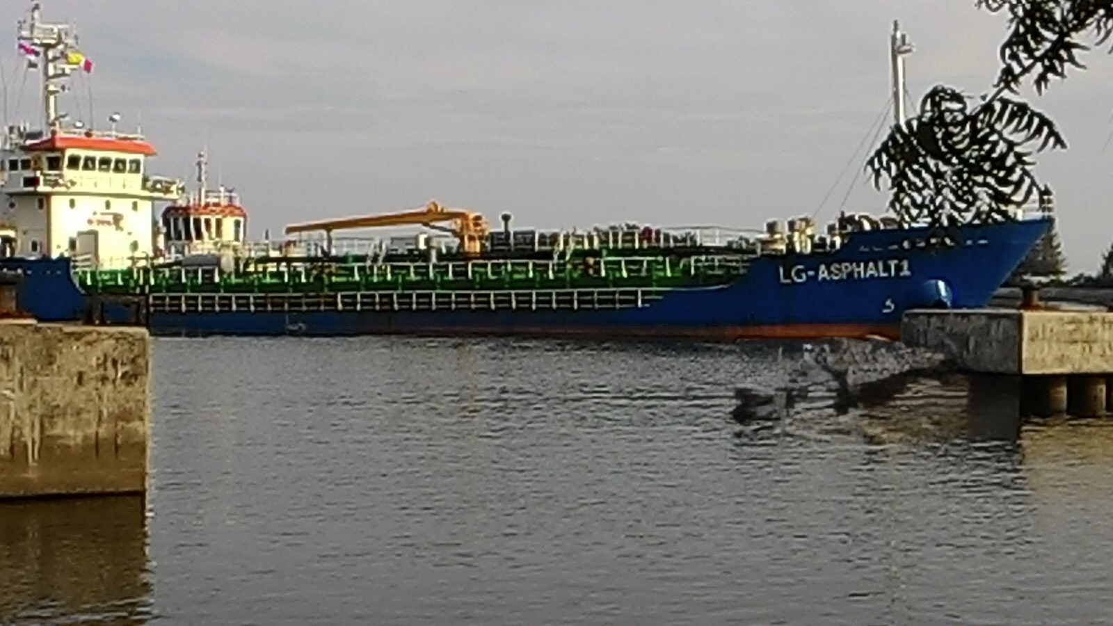 Bitumen tanker berthing at Aceh port