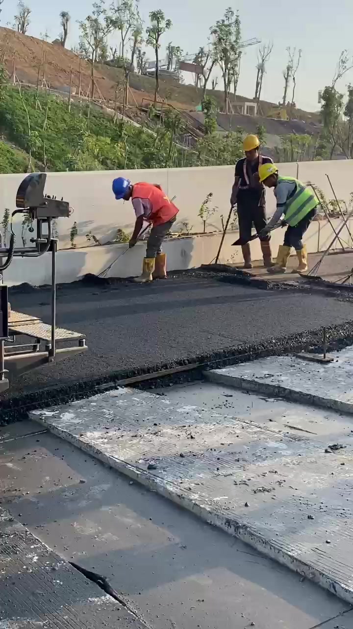 Asphalt paving on infrastructure project